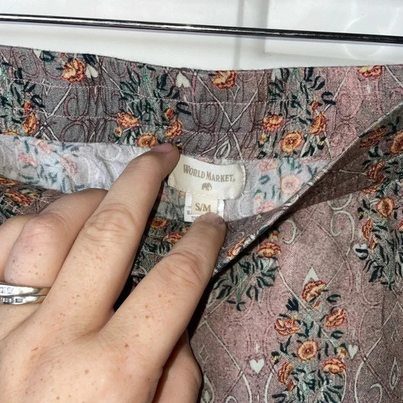 WORLD MARKET SUSAN MULTICOLOR‎ SCROLL FLORAL PAJAMA PANTS SIZE S/M - Picture 5 of 7